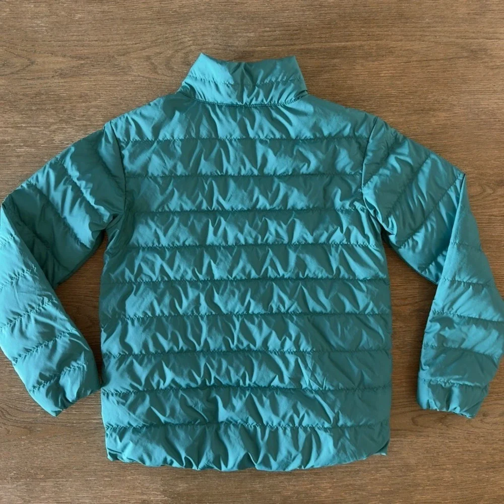 REI Co-op 650 Down Puffer Jacket Kids Small Teal Full Zip Packable Lightweight